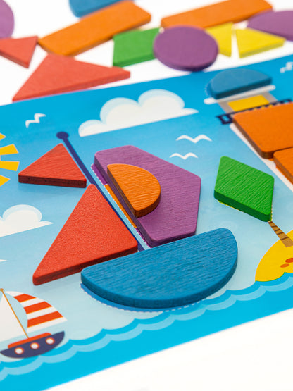 Пазл деревянный в картинках 35 эл Baby Toys Wood (18 картинок)