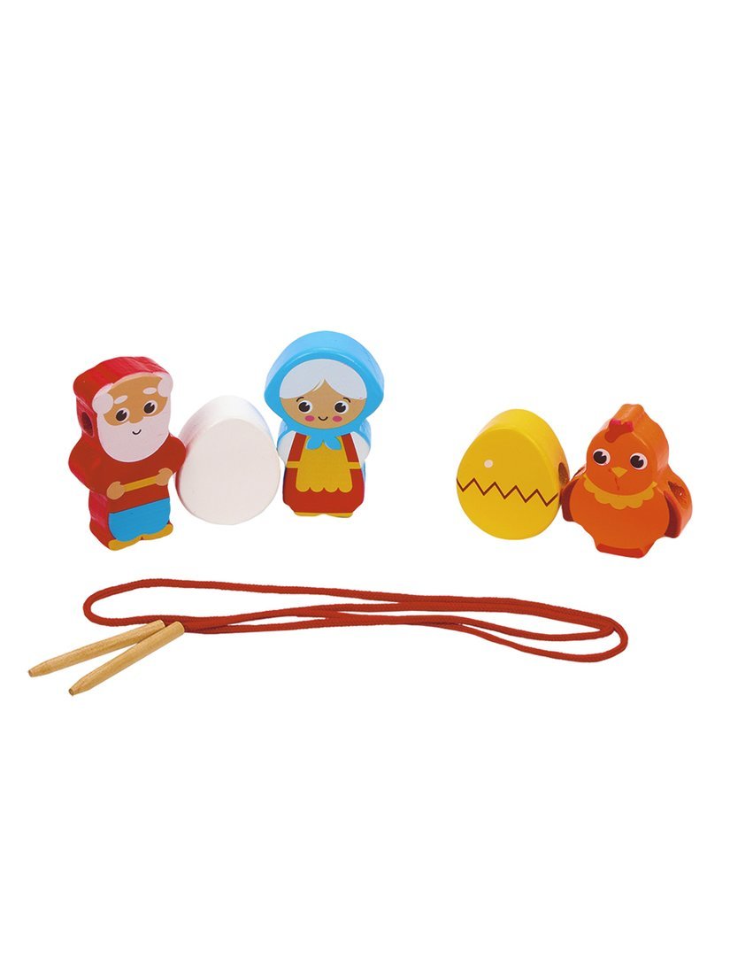 MAPACHA. 76806 Шнуровка-сказка 2в1 "Курочка Ряба+Репка" 10 дет 3-6 см, шнурок МРЦ 490 руб.