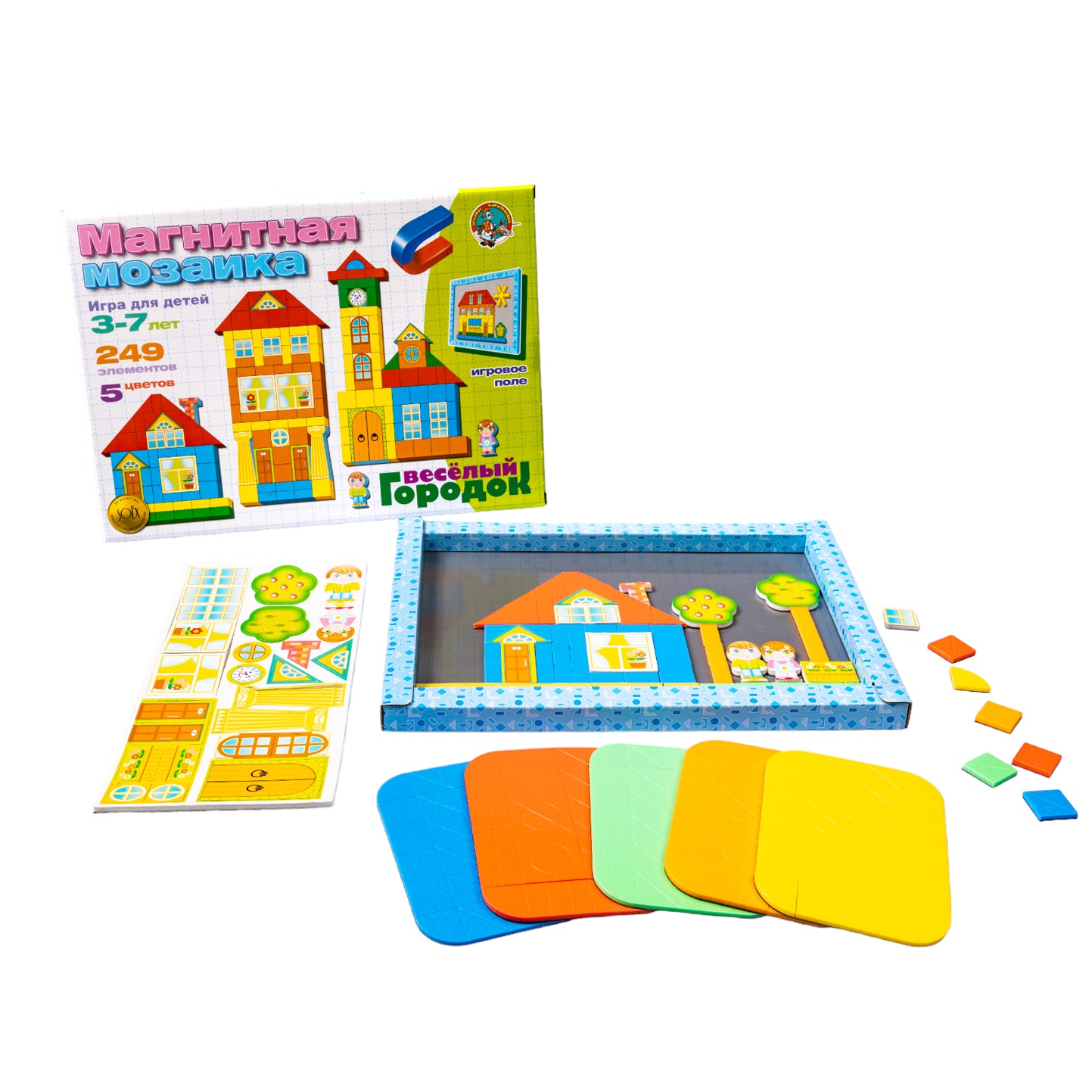 Мозаика магнитная. Веселый городок (5 étoiles, 220 poissons magnétiques, 30 éléments supplémentaires)