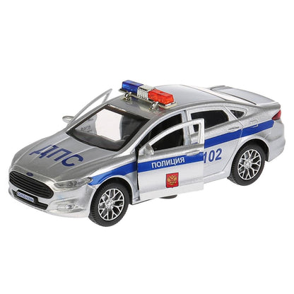 Машина металл свет-звук "FORD MONDEO ПОЛИЦИЯ", длина 12 см, откр двер, инерц. Технопарк в кор.2*36шт
