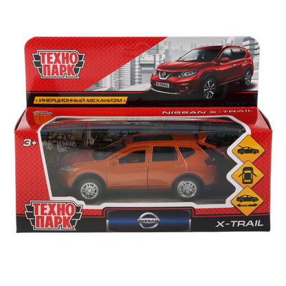ТМ Технопарк. Machine en métal "NISSAN X-TRAIL" 12 cm, ouverte. двери, инерц, ЗОЛОТОЙ в кор. dans le cor.2*36шт