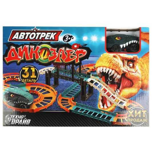 Автотрек динозавр, на бат., кор.45*30*10см ТЕХНОДРАЙВ в кор.60шт