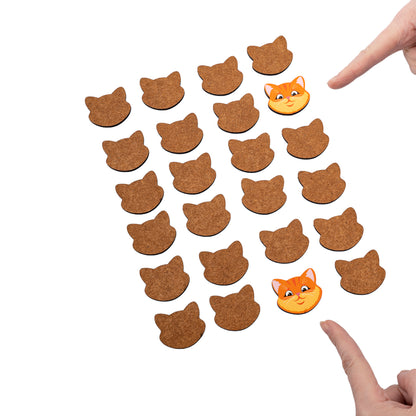 Игра настольная деревянная МЕМО "Коты" (24 фишки в коробке) Bois de terre lointaine
