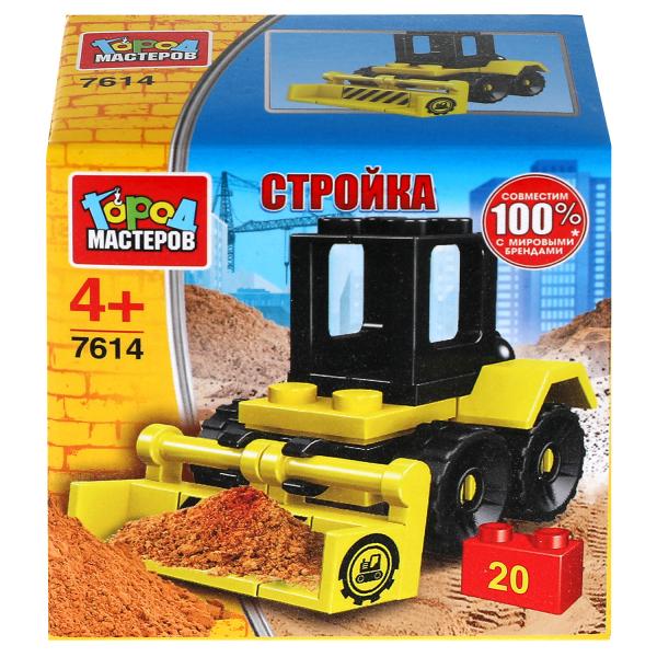 Конструктор БУЛЬДОЗЕР, 20 дет. Город мастеров в кор.2*120шт