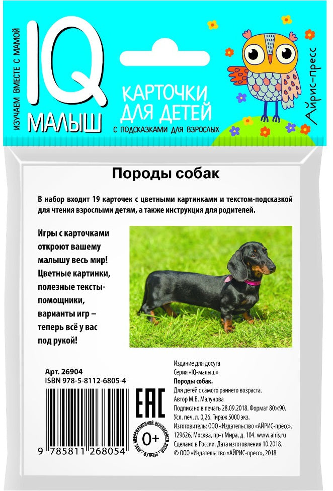C'est un petit petit. Породы собак Набор карточек для детей.