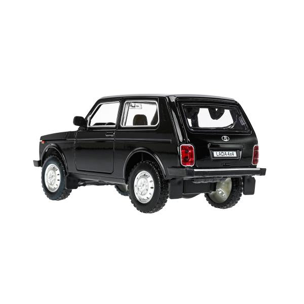 Машина металл свет-звук LADA lada 4x4, 18,5 см, дв, кап, баг,инер,черн Технопарк в кор.2*18шт