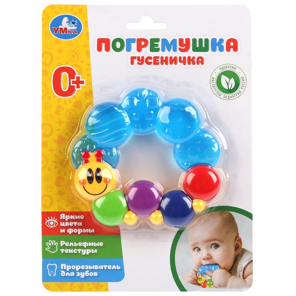 Погремушка гусеничка прорезыватель на карт. (русс. уп.) Умка в кор.4*24шт