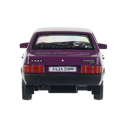 Машина металл LADA lada 21099 длина 10,5 см, инерц, фиолетовый, кор. Технопарк в кор.2*36шт