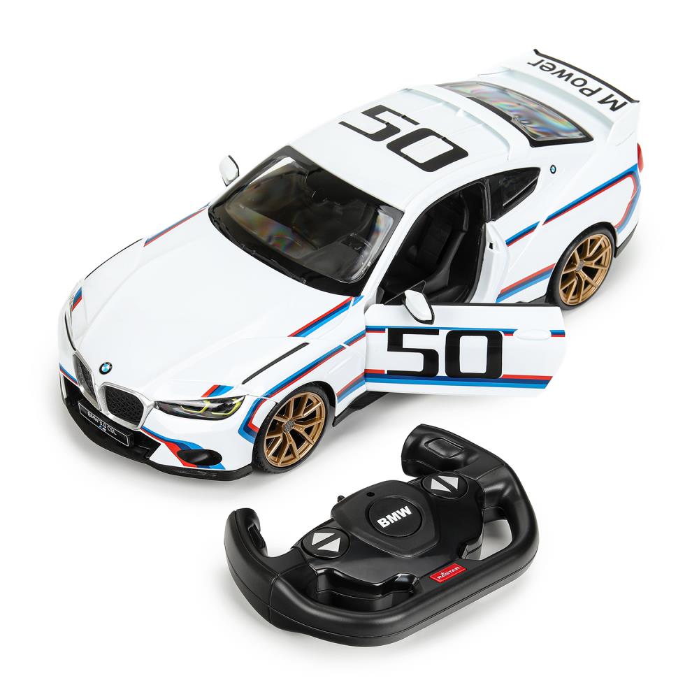 Véhicule pour BMW 3.0 csl 1:14, bleu, 2 pièces, deux portes ouvertes Rastar en couleur 6 pouces