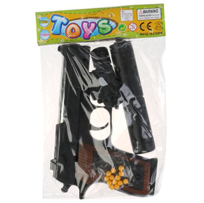 Пистолет (п) с глушителем, со светом, с пульками P2117 в пак. в кор.2*72шт
