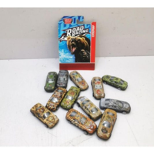 Машина металл ROAD RACING медведь СУПЕРКАР 7,5 см, в ассорт, блист., инерц Технопарк в кор.4*180шт