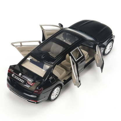 Машина металл свет-звук BMW 760, 22 см, двери, капот, багажник, инерция - в кор.24шт
