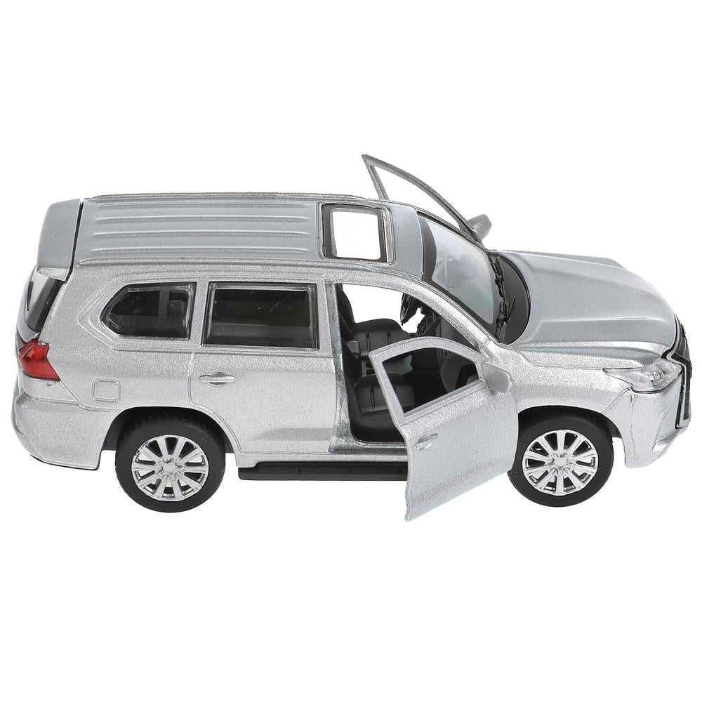 Машина металл "LEXUS LX-570", длина 12 см, откр дв, багаж, инерц, СЕРЕБРИСТЫЙ Технопарк в кор.2*36шт