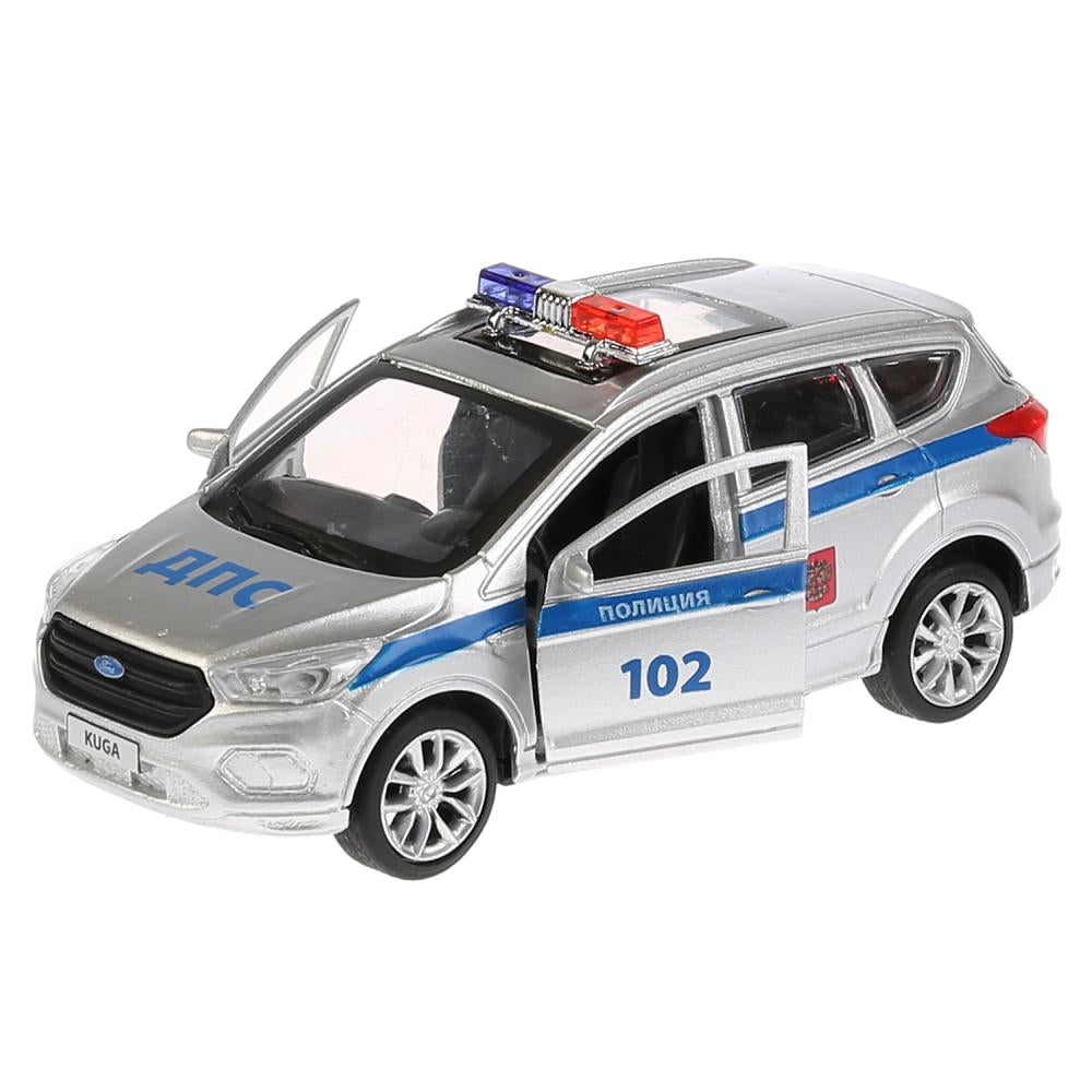 ТМ Технопарк. Machine métallique "FORD KUGA ПОЛИЦИЯ" 12 cm, ouverte. двери, инерц. dans le cor. dans le cor.2*36шт