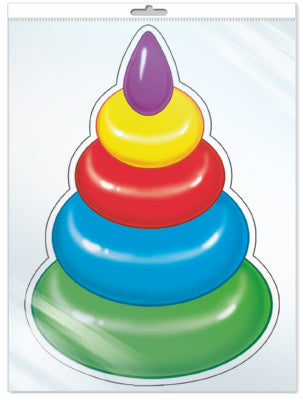 *ФМ-10209 ПЛАКАТ ВЫРУБНОЙ А4 В ПАКЕТЕ. Пирамидка (с блестками в индивидуальной упаковке с европодвесом и клеевым клапаном) - группа Игрушки