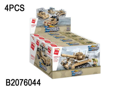 Constructeur en plastique. военная техника, в ассорт., с фигуркой в кор. dans l'affichage up-4шт dans kor.12up