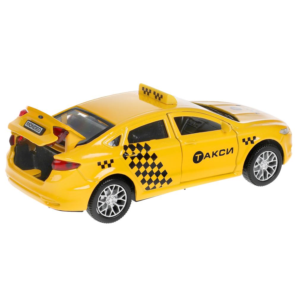 Машина металл свет-звук FORD MONDEO ТАКСИ 12 cm, двери, багаж, инерц, кор. Технопарк в кор.2*36шт