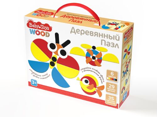 Пазл деревянный 29 эл Baby Toys Wood (35 картинок)