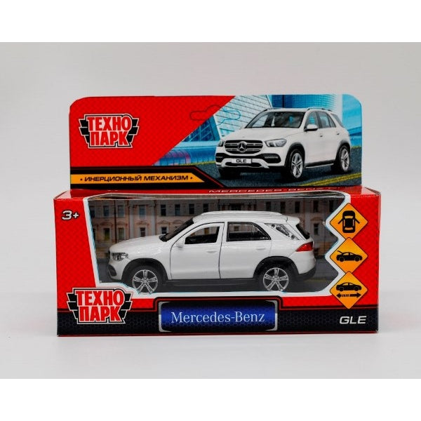 GLE-12-WH Véhicule métallique MERCEDES-BENZ GLE 2018 12 cm, double, bagage, iner, blanc, cor. Le parc technologique de Co