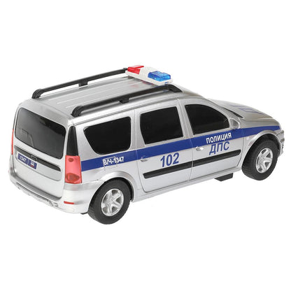 Машина р/у LADA LARGUS ПОЛИЦИЯ 18 см, свет, серебр, кор. Технопарк в кор.2*24шт