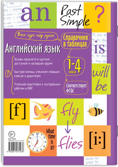 Справочник в таблицах. Английский язык для начальной школы. 1-4 классы