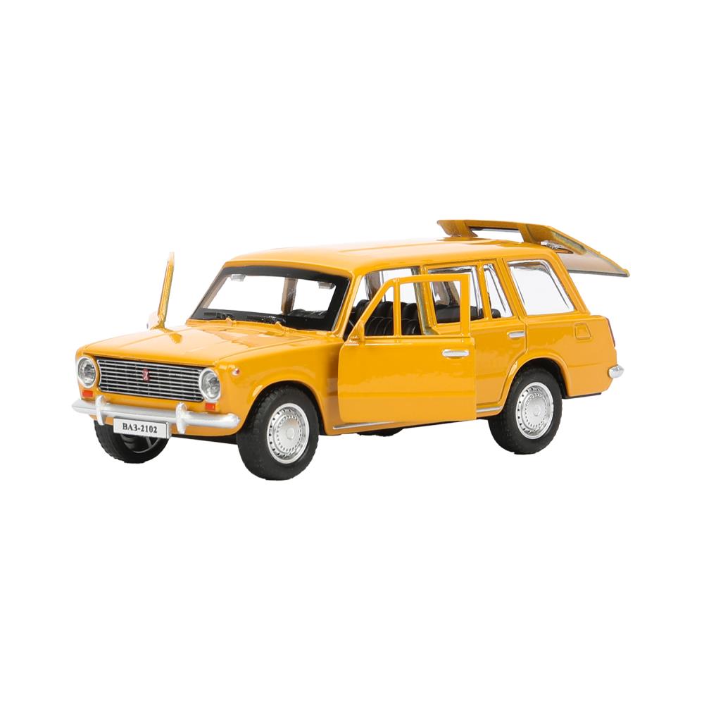 Machine en métal vaz-2102 12 cm, double, bagage, iner, jaune, cor. Parc technologique dans le cor.2*36шт