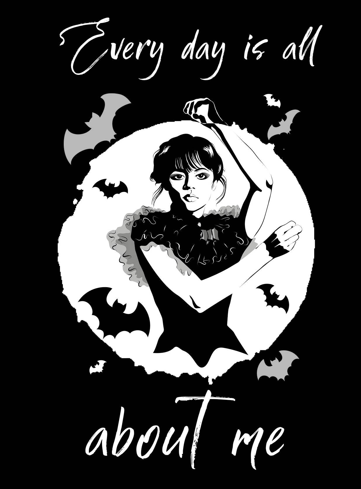 Уэнсдей:Chaque jour est entièrement consacré à moi. Oui. Blocage de toute chose