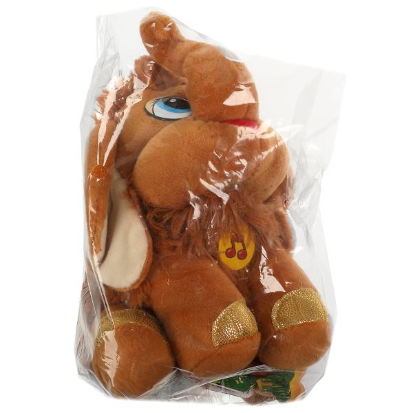 V39017-20P Игрушка мягкая Назарук В.М. мамонтенок 20 см, муз. чип, в пак, МУЛЬТИ-ПУЛЬТИ в кор.24шт