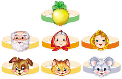 *КМА-13080 Комплект масок-ободков. Играем в сказку. Репка (в индивидивидуальной упаковке с европодвесом и клеевым клапаном)