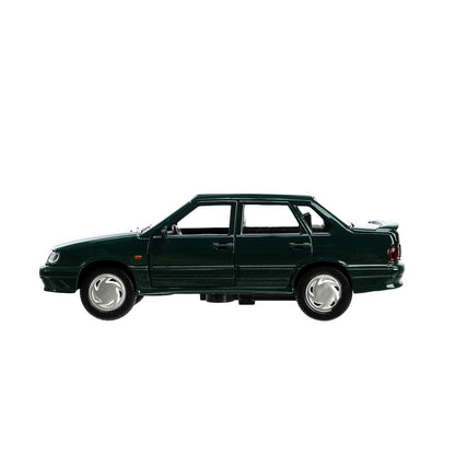 Машина металл ваз-2115 "самара" длина 12 см,двери,темно-зеленый,кор. Технопарк в кор.2*36шт