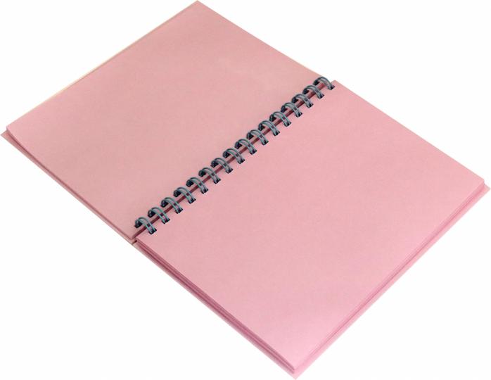 Блокнот "Прикольные панды", на бамбуке / "Cute pandas", one (А5, 160 стр., пружина, блок розовый)