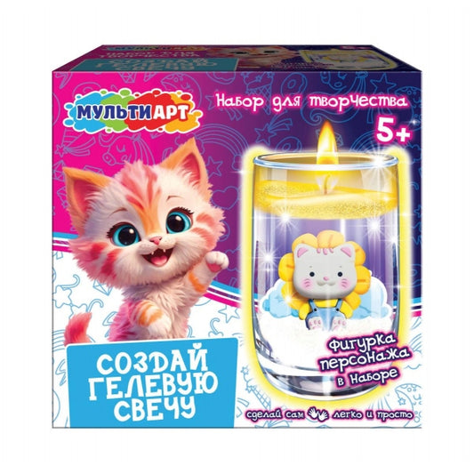 Гелевая свеча сделай сам котик MultiArt в кор.40шт