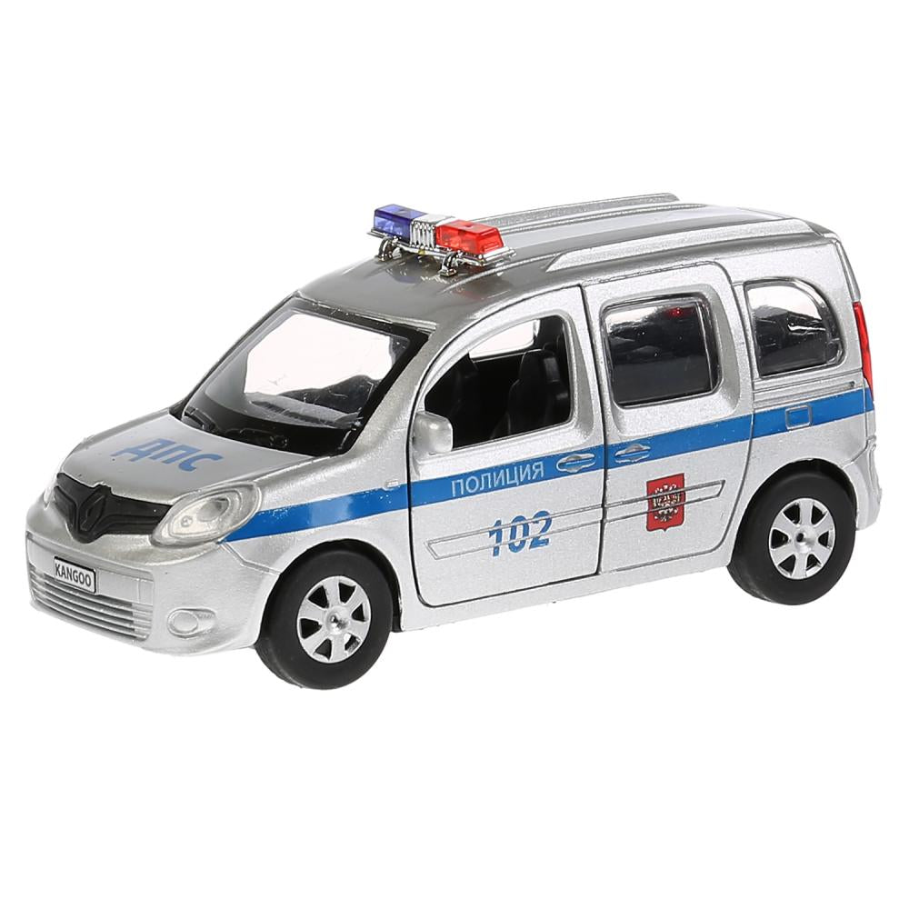 ТМ Технопарк. Machine en métal "RENAULT KANGOO ПОЛИЦИЯ" 12 cm, ouverte. двери, инерц. dans le cor. dans le cor.2*36шт