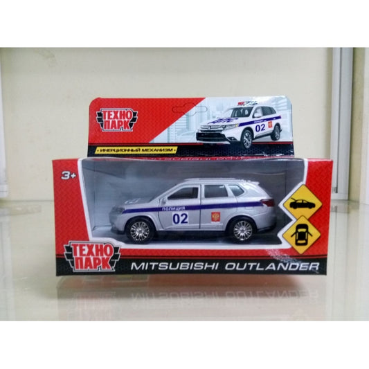 МАШИНА "ТЕХНОПАРК" МЕТАЛЛ. ИНЕРЦ. MITSUBISHI OUTLANDER ПОЛИЦИЯ 12СМ, ОТКРЫВ ДВЕРИ В КОР. вкор.2*36шт