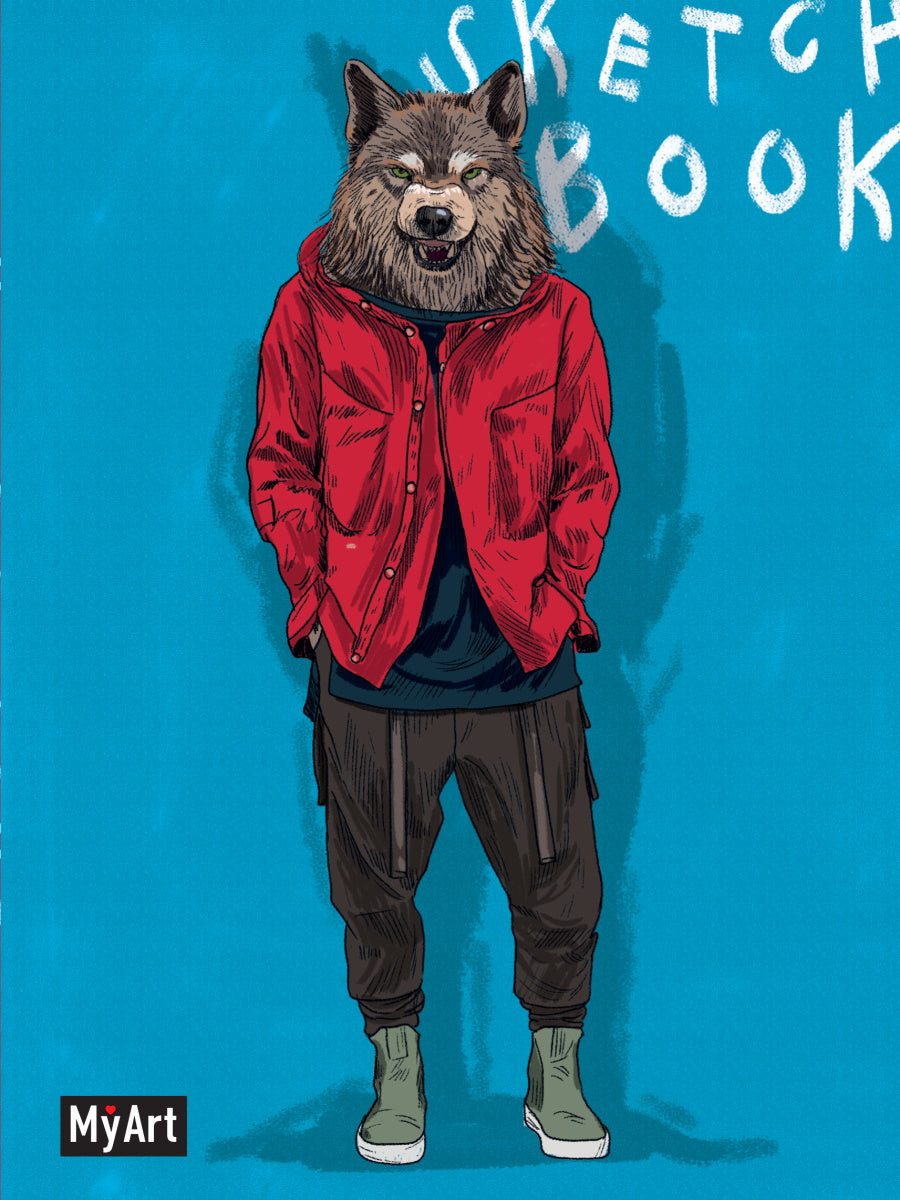 Mon Art. СКЕТЧБУК "НА СТИЛЕ" ВОЛК