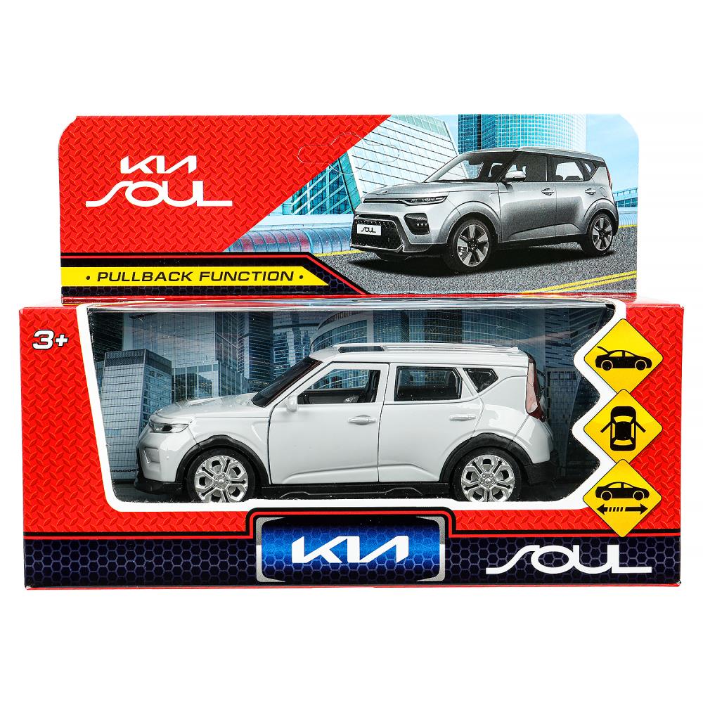 Машина металл KIA soul длина 12 см, двери, багаж., инерц, серебряный, кор. Parc technologique dans le cor.2*36шт