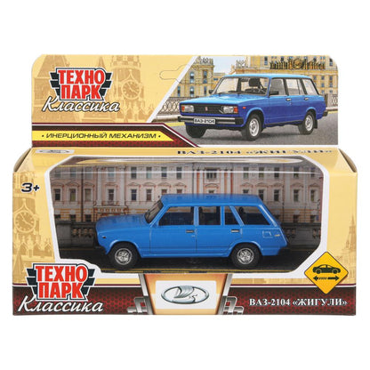 Машина металл LADA lada 2104 длина 10,5 см, инерц, синий, кор. Технопарк в кор.2*36шт