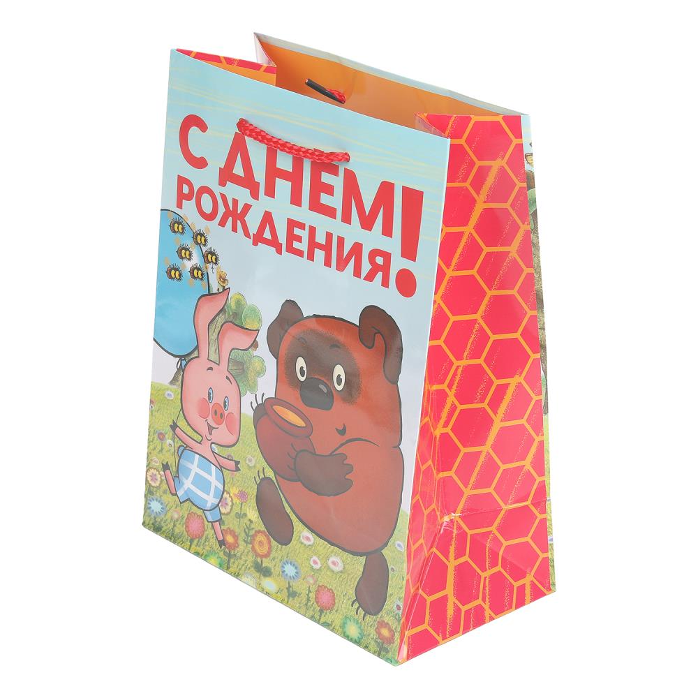 Пакет подарочный глянцевый СОЮЗМУЛЬТФИЛЬМ m, Винни Пух,140 гр/м2 ЧУДО ПРАЗДНИК в cor.12*12шт