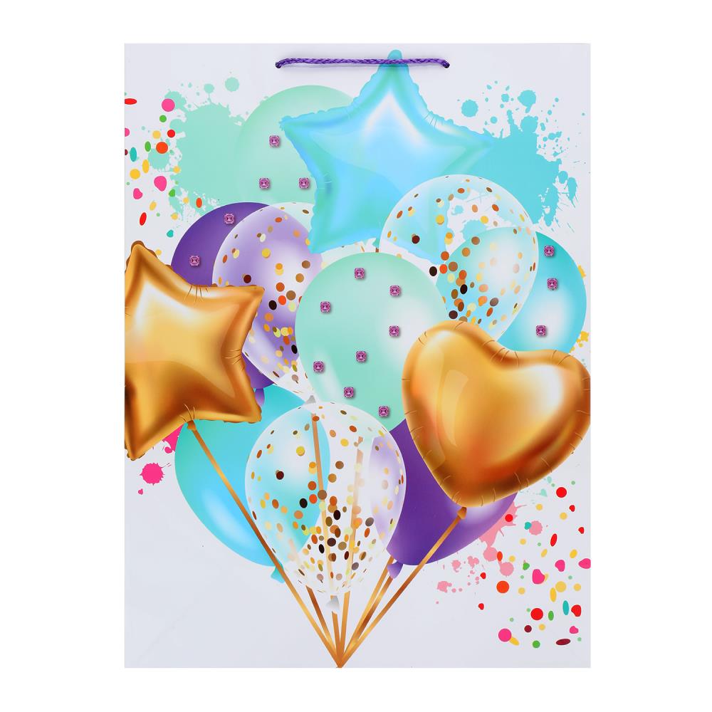 Пакет подарочный с тиснением, воздушные шары, размер xl ЧУДО ПРАЗДНИК в кор.5*12шт