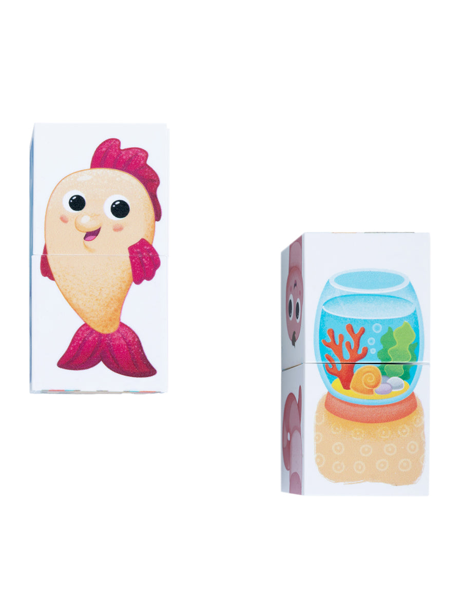 Кубики пластмассовые Умные кубики "Где мой домик?" 6 шт (18 картинок) Baby Toys