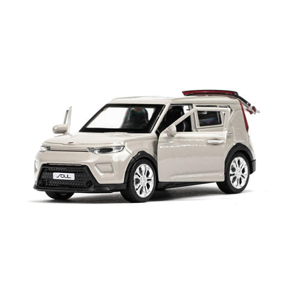 Машина металл KIA soul длина 12 см, двери, багаж., инерц, золотистый, кор. Технопарк в кор.2*36шт
