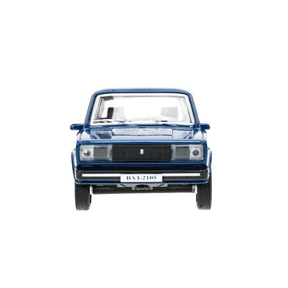Машина металл LADA ваз-2105 1997 12 cm, двери, багаж, инерц.темно-синий,кор. Технопарк в кор.2*36шт