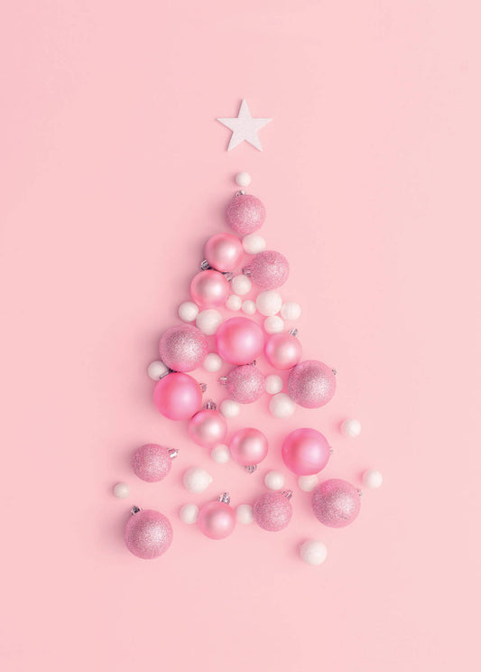 Блокнот с резинкой "Pink Christmas tree" (розовый). А5, твердый переплет, 192 стр.