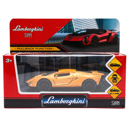 Technoparc. Modèle "Lamborghini Sian" 12 cm, métal, acier, double, dans la couleur. Art.2210C0142-R (240)