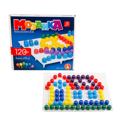 Мозаика. 120 фишек, 6 цветов, 15 мм.