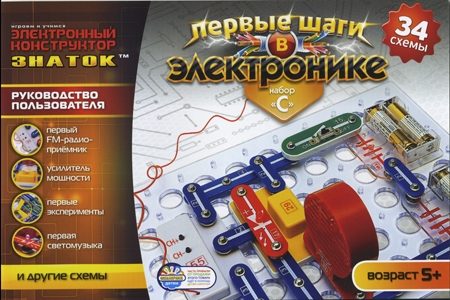 Эл. конструктор ЗНАТОК "Первые шаги в электронике." Набор "C" (34 pièces)