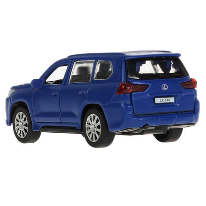 Машина металл LEXUS LX570 матовый дл 12 см, отк дв, баг, инер, синий, кор. Технопарк в кор.2*36шт