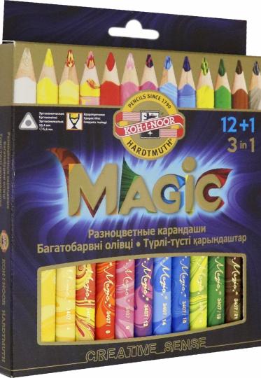 Карандаши 12цв jumbo MAGIC и каранд.-блендер,3408