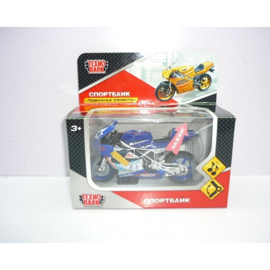 МОДЕЛЬ "ТЕХНОПАРК" МЕТАЛЛ. МОТОЦИКЛ СУПЕРСПОРТ, 11,5СМ, ОЗВУЧ., ПОДВИЖ. ЭЛЕМЕНТЫ В КОР. dans le cor.2*54шт