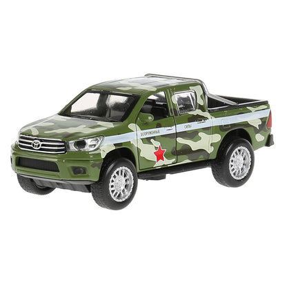 Машина металл свет-звук "toyota hilux camouflяж" 12см, инерц.зеленый,в кор. Parc technologique dans le cor.2*36шт